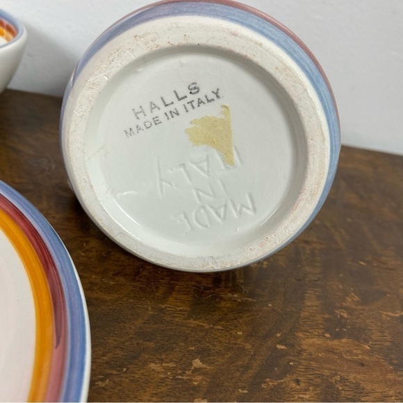 Halls Vintage Toddler Rocking Horse ceramic dish set Italian made